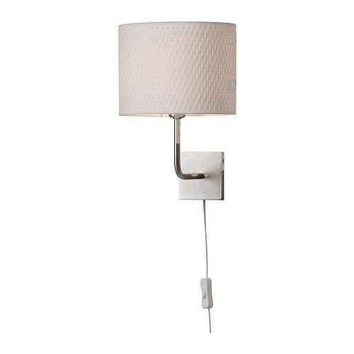 Ikea Alang Wall Lamp, Nickel Plated, White