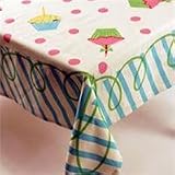 Happy Birthday Tablecloth - Polka Dots & Cupcakes in Blue