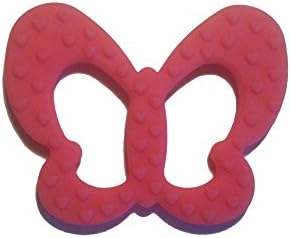 Cute Butterfly Baby Teether Toys Sitrus Co. FDA Approved &amp; BPA- Free (Durable Silicone) Bright Pink