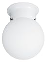 Lithonia Lighting One-Light Fluorescent Flush-Mount Ceiling Fixture, White Glass Globe #11980 WH R6