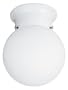 Lithonia Lighting One-Light Fluorescent Flush-Mount Ceiling Fixture, White Glass Globe #11980 WH R6