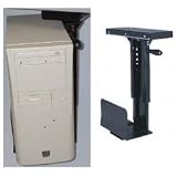 Swiveling CPU Holder, Desk Attachment (Black) (14.5' - 22.5' High)