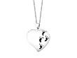 Sterling Silver Footprints It Was Then That I Carried You Reversible Puffed Heart Pendant, 18