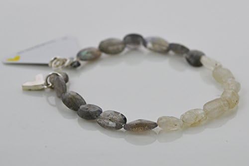 Natural Moonstone and Natural Labradorite Bead Bracelet Costa Rica Handmade