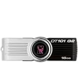 Kingston Digital 16 GB USB 2.0 Hi-speed Datatraveler Flash Drive DT101G2/16GBZ, Black