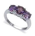 Marvelous Amethyst Gemstone Band Sterling Silver Ring