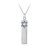 Sterling Silver Mezuzah and Star of David Pendant, 18