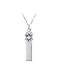 Sterling Silver Mezuzah and Star of David Pendant Necklace, 18"