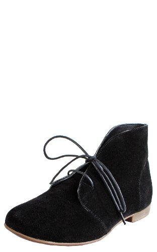 Sandy71 Laced Up Desert Ankle Boots BLACK