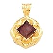 14K Yellow Gold Mozambique Garnet Pendant