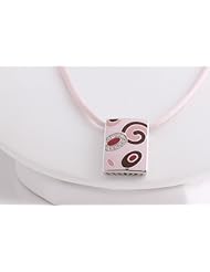 New ROBERTO COIN 18K White Gold Pave Diamond Enamel Necklace Retail