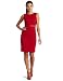 Ak Anne Klein Women's Ponte Darted Sheath Dress With Leather Trim