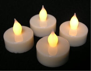 12 Battery Operated AMBER LED Tealight Candles Flameless Heatless No Heat Candle Flickering Wickless Led Long Lasing Life Faux Wedding Holiday Christmas Thanksgiving Party Light Dozen