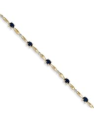 14k Diamond And Sapphire Oval Bracelet