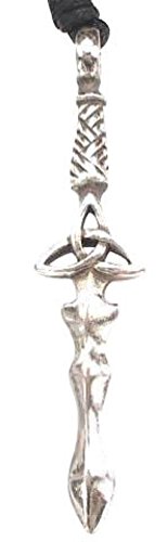Dan's Jewelers Double Edged Sword Necklace Pendant with Celtic Trinity Knot Design, Fine Pewter Jewelry