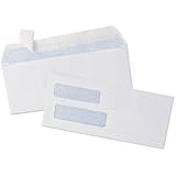 100 Self Seal Double Window Security Tinted Envelopes - for Quickbooks Checks (3 5/8" x 8 11/16")