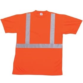 Class II Safety Shirt with 2in. Reflective Solid Stripes, Orange, 2X-Large