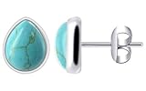 7mm x 9mm Pear Shape Reconstituted Turquoise .925 Sterling Silver Stud Earrings