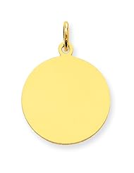 14k Plain .027 Gauge Circular Engravable Disc Charm