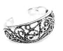 Sterling Silver Antiqued Roped Filigree Scroll Toe Ring