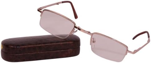 Foldable Magnifying Reading Glasses with Hard Case - Brown - +1.75