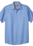 Big Mens Short Sleeve Pocketless Snap Shirt (comes in 2 colors!) (Big & Tall and Regular Sizes)