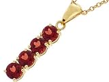 1.30 cts Genuine Garnet Pendant - 14kt White or Yellow Gold LIFETIME WARRANTEE
