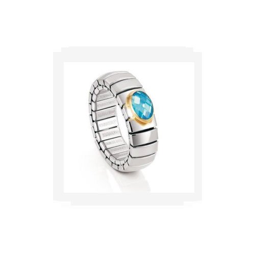 Nomination Damen-Ring Klein 18-K-Gold Mit Facettiertem Zirkon Himmelblau Ring gr&ouml;&szlig;e variab Preisvergleich