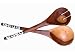 ArtisanStreet's Batiked Bone Salad Serving Spoons. Set Of Two Serving Pieces. Hand Carved From Bone & Kenyan Olive Wood. Add Touch Of Africa To Your Table. One Of A Kind.