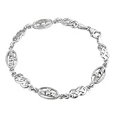 Sterling Silver Bracelet with Celtic and Claddagh Links - Made in Ireland