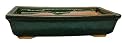 Large rectangle bonsai planter / pot - chinese ceramic, green glazed