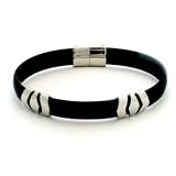 Jewelry : Stainless Steel And Rubber Bracelet