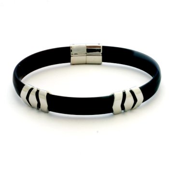 Stainless Steel And Rubber Bracelet