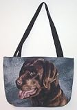 Chocolate Lab Labrador Retriever Lined Tapestry Tote Bag