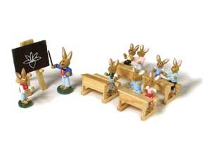 Hasenschule Holz Dekroration Ostern Osterhase 2139