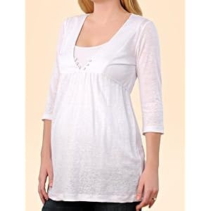 Buy A Pea in the Pod: 3 4 Sleeve V-neck Button Detail Maternity T Shirt by A Pea in the Pod