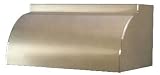 Independent BONZ-48-AHB Antiquated Hammered Brass Bonanza 48 Inch Wide, 1200 CFM Wall Mounted Range Hood with Baffle Filter and Optional Internal or External Blower