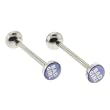 316 Surgical Stainless Steel Barbell with "Bad Girl 1" Logo - 14G - Sold as a Pair (16mm bar length, 5mm ball size)