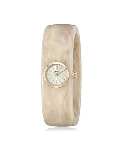 Caravelle by Bulova Women’s 44L136 Cream Marble/Gold Acetate/Stainless Steel Watch