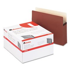 Universal 3 1/2 Expansion File Pockets, Straight Tab, Letter, Redrope/Manila, 25/Box (15343)