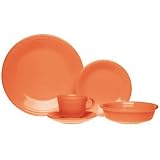 Fiesta Ware 20-Piece Place Setting DINNERWARE Tangerine Orange HOMER LAUGHLIN CHINA by Fiesta