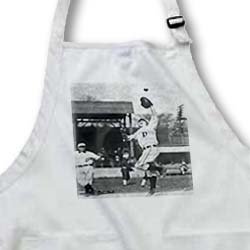 Vintage Detroit Tigers Making the Catch Black and Sepia 2 - Waist Apron With Pockets