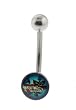 Genuine Ed Hardy Stainless Steel Belly Ring - Love Eternal Logo in 8mm - 14 Gauge - 5mm Ball - Sold Individually