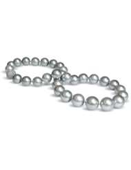 13 x 16mm natural color dove grey black Tahitian south sea cultured pearl necklace
