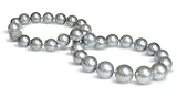 13 x 16mm natural color dove grey black Tahitian south sea cultured pearl necklace