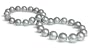 13 x 16mm natural color dove grey black Tahitian south sea cultured pearl necklace