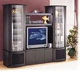 Entertainment Center Fresno Collection for Direct View TV - Black & Mahogany Ash