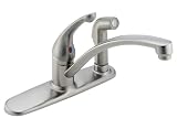 Delta 340-SSWF Signature Single-Handle Kitchen Faucet with Spray, Chrome