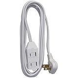 Master Electrician 09417ME 7-Feet Vinyl Low Profile Cube Tap Extension Cord, White