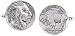 Sterling silver cufflinks with genuine buffalo nickel with presentation box